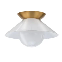 Plafon Saucer - 1 źródło światła - Postarzany mosiądz (QN-SAUCER-FM-AB-OPAL) - Quintiesse