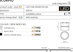 Plafon SCORPIO biały LED (AZ1618) - AZZARDO