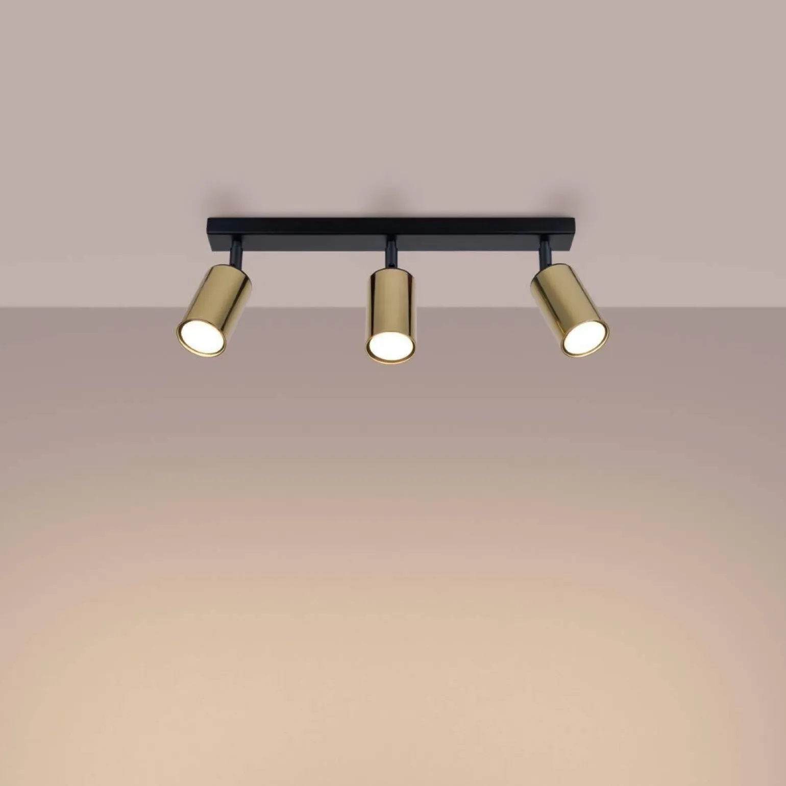 Plafon WINX 3 czarny/złoty (SL.1384) - Sollux Lighting