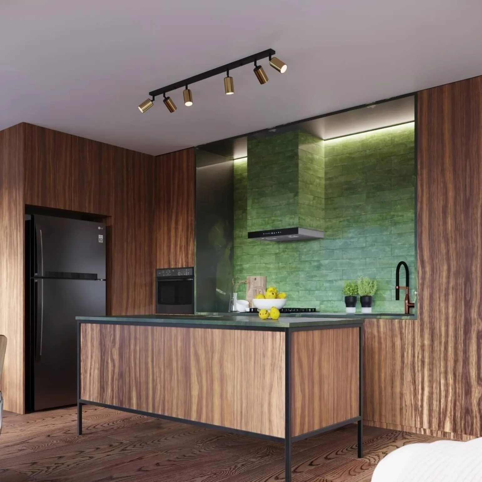 Plafon WINX 3 czarny/złoty (SL.1384) - Sollux Lighting