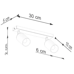 Plafon WINX 2 czarny/złoty (SL.1383) - Sollux Lighting
