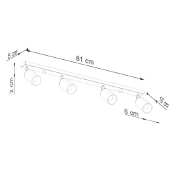 Plafon WINX 4L czarny/chrom (SL.1371) - Sollux Lighting