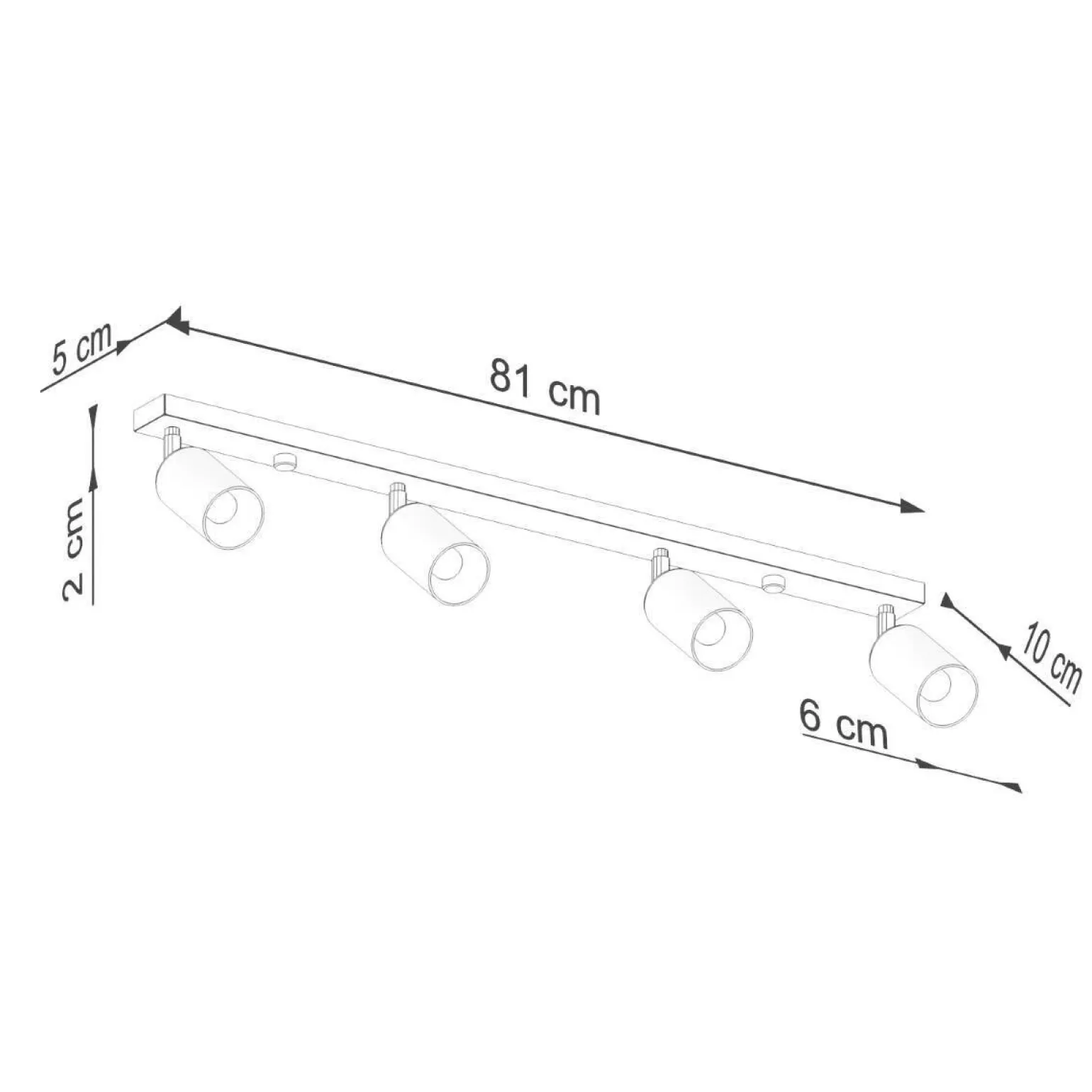 Plafon WINX 4L czarny/złoty (SL.1387) - Sollux Lighting