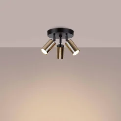 Plafon WINX 3P czarny/złoty (SL.1385) - Sollux Lighting
