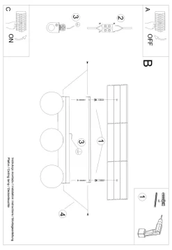 Plafon YOLI 3 czarny (SL.1153) - Sollux