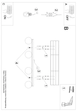 Plafon YOLI 4 czarny (SL.1154) - Sollux