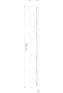 Plafon YOLI 6 czarny (SL.1155) - Sollux