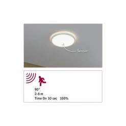 Plafoniera ATRIA SHINE LED Backlight z czujnikiem 16W okrągła 293mm 1600lm 4000K IP44 230V biały / tworzywo sztuczne (PL71184) - PAULMANN