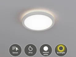 Plafoniera ATRIA SHINE LED Backlight z czujnikiem 16W okrągła 293mm 1600lm 4000K IP44 230V biały / tworzywo sztuczne (PL71184) - PAULMANN