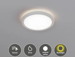 Plafoniera ATRIA SHINE LED Backlight z czujnikiem 11W okrągła 190mm 850lm 4000K IP44 230V biały / tworzywo sztuczne (PL71183) - PAULMANN