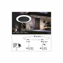 Plafoniera CIRCULA 14W 3000K IP44 230V antracyt / tworzywo sztuczne (PL94526) - PAULMANN