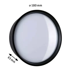 Plafoniera PLATOMO LED 14.5W 1200lm 180mm okrągła IP44 3000K 230V czarny / tworzywo sztuczne (PL94696) - PAULMANN