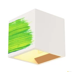 PLASTRA, lampa ścienna, QT14, kwadratowa, Cube, biały gips, maks. 42 W (148018) - SLV