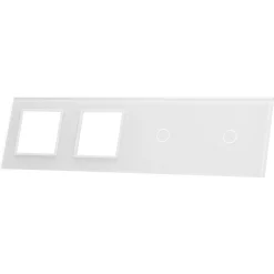 Poczwórny panel szklany biały podwójne miejsce na gniazdo + dwa pojedyńcze miejsca na wkład (7011GG-61) LIVOLO