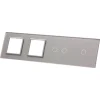 Poczwórny panel szklany srebrny podwójne miejsce na gniazdo + dwa miejsca na wkład (7012GG-64) LIVOLO