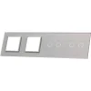 Poczwórny srebrny panel podwójne miejsce na gniazdo + dwa miejsca na wkład (7022GG-64) LIVOLO