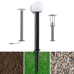 Podstawa/ szpilka wbijana do lamp ogrodowych 40cm okrągła metalowa (PL94695) - PAULMANN