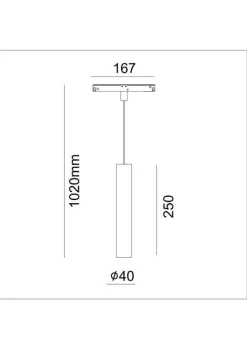 Podwieszana lampa magnetyczna GALAXY T40- 250 1*6,6W Black IP20 CRI90 3000K (033380B) - ZARlight