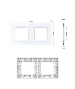 Podwójna ramka szklana w kolorze Zielonym (GPF-2-68) LIVOLO