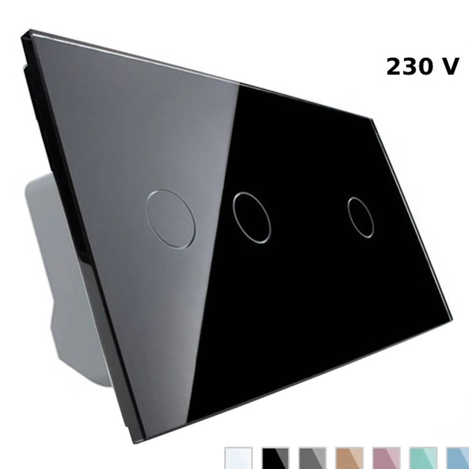 Podwójny dotykowy panel szklany w kolorze Czarnym 2+1 (VL-C7012-62) LIVOLO