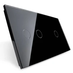 Podwójny dotykowy panel szklany w kolorze Czarnym 2+1 (VL-C7012-62) LIVOLO