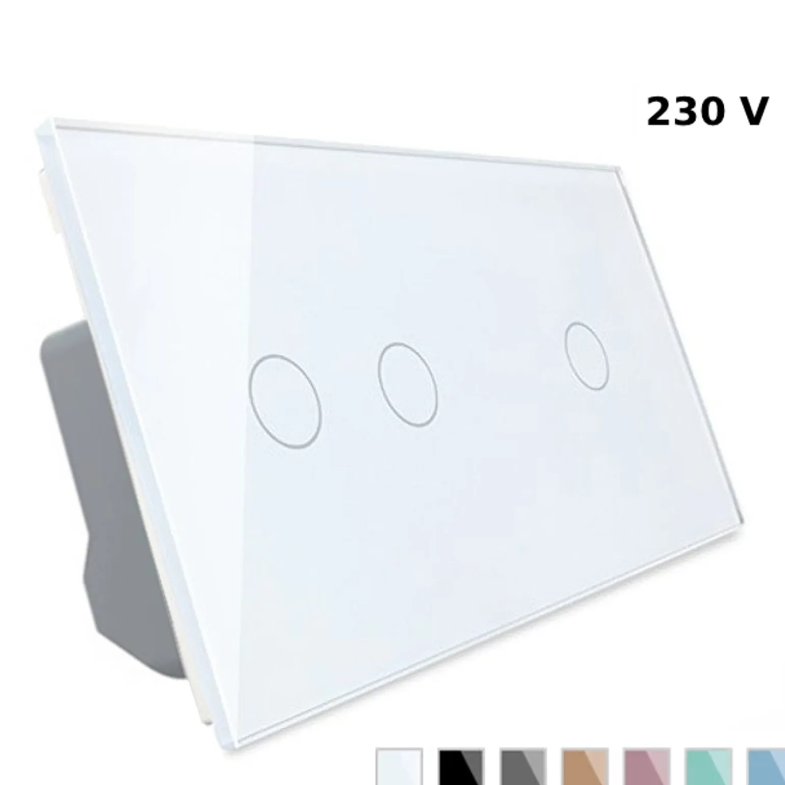 Podwójny dotykowy panel szklany w kolorze Białym 2+1 (VL-C7012-61) LIVOLO