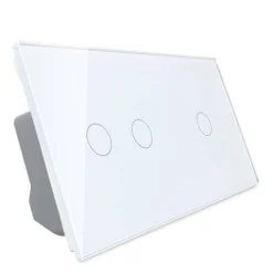 Podwójny dotykowy panel szklany w kolorze Białym 2+1 (VL-C7012-61) LIVOLO