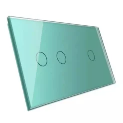 Podwójny panel szklany w kolorze zielonym (7012-68) LIVOLO