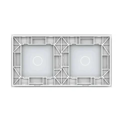 Podwójny panel szklany w kolorze Srebrnym (7011-64) LIVOLO