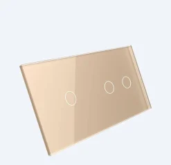 Podwójny panel szklany w kolorze Złotym (7012-63) LIVOLO