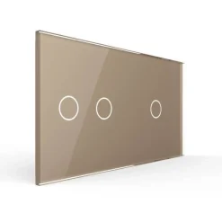 Podwójny panel szklany w kolorze Złotym (7012-63) LIVOLO