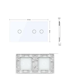 Podwójny panel szklany w kolorze Złotym (7012-63) LIVOLO