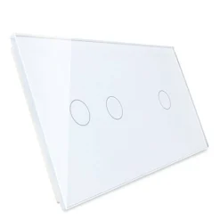 Podwójny panel szklany w kolorze Białym (7012-61) LIVOLO