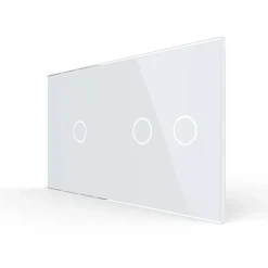 Podwójny panel szklany w kolorze Białym (7012-61) LIVOLO