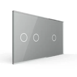 Podwójny panel szklany w kolorze Srebrnym (7012-64) LIVOLO