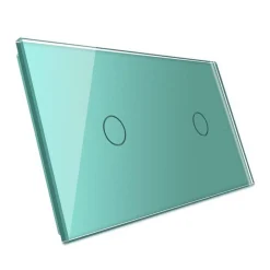 Podwójny panel szklany w kolorze Zielonym (7011-68) LIVOLO