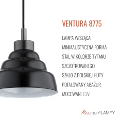 Pojedyncza lampa wisząca VENTURA (8775) - Argon
