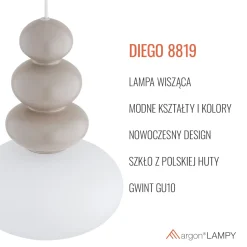 Pojedyncza lampa wisząca DIEGO (8819) - Argon