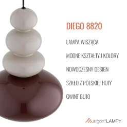 Pojedyncza lampa wisząca DIEGO (8820) - Argon