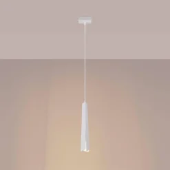 Pojedyncza lampa wisząca nad wyspę kuchenną PRYSM 1 biała (SL.1397) - Sollux Lighting
