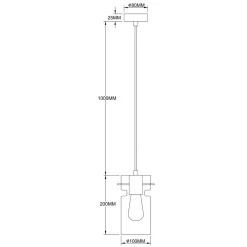 Pojedyncza lampa wisząca Nivio dymna 1xE27 (LP-2811/1P AM) - Light Prestige