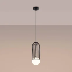Pojedyncza lampa wisząca przy łóżku BRINA 1 czarna (SL.1332) - Sollux Lighting