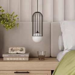 Pojedyncza lampa wisząca przy łóżku BRINA 1 czarna (SL.1332) - Sollux Lighting