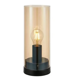 POST Table 1L 12cm Black/Plated Amber (108735) Markslojd