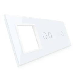 Potrójna biała ramka szklana z miejscem włącznika dotykowego (7012G-61) LIVOLO