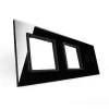 Potrójna czarna ramka szklana z miejscem włącznika dotykowego (702GG-62) LIVOLO