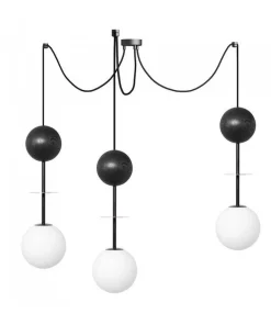 Potrójna lampa sufitowa pająk OIO A3 czarna z mosiądzem (OIA332P0) - Ummo