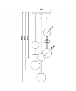 Potrójna lampa wisząca OIO A 3P (OIP322P3) - Ummo