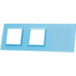 Potrójna niebieska ramka szklana z miejscem włącznika dotykowego (701GG-69) LIVOLO