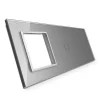 Potrójna srebrna ramka szklana z miejscem włącznika dotykowego (7011G-64) LIVOLO